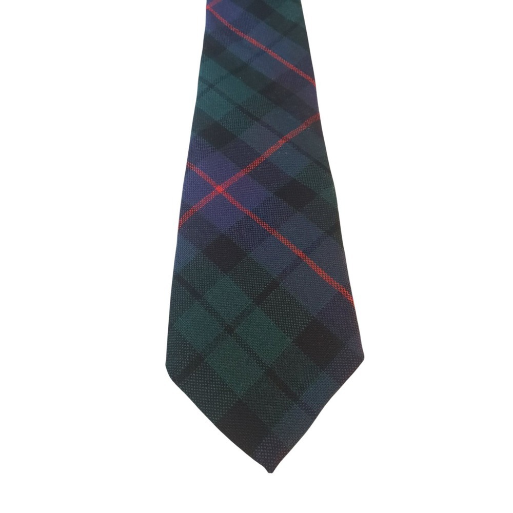 Ingles Buchan Mens Tie Necktie Luxury 100% Wool Green Blue Red Plaid Scotland